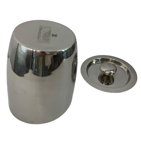 VTG Stainless Steel Ice Bucket Mid Century 8 Inches Tall Insulated Tilted 7577 - Picture 6 of 8